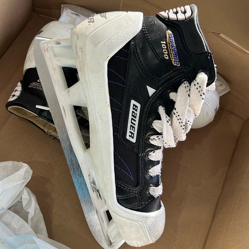 Bauer Black and Orange Goalie Skates